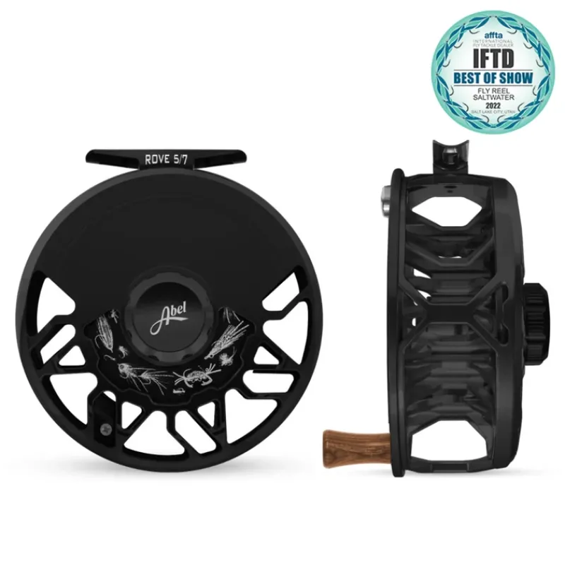 Fishing Line^ Abel ROVE Reel 5/7 Black with Walnut Handle - Your Premium Fishing Gear Store Rods Lines Baits Accessories