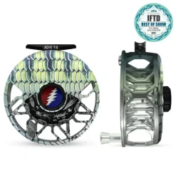 Fishing Line^ Abel ROVE Reel 7/9 Bonefish, Grateful Dead Lightning Bolt with Platinum Handle - Your Premium Fishing Gear Store Rods Lines Baits Accessories