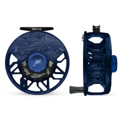Fishing Line^ Abel ROVE Reel 4/6 Satin Deep Blue, Underwood Swing and Saltwater Flies Engraving with Ebony Handle - Your Premium Fishing Gear Store Rods Lines Baits Accessories
