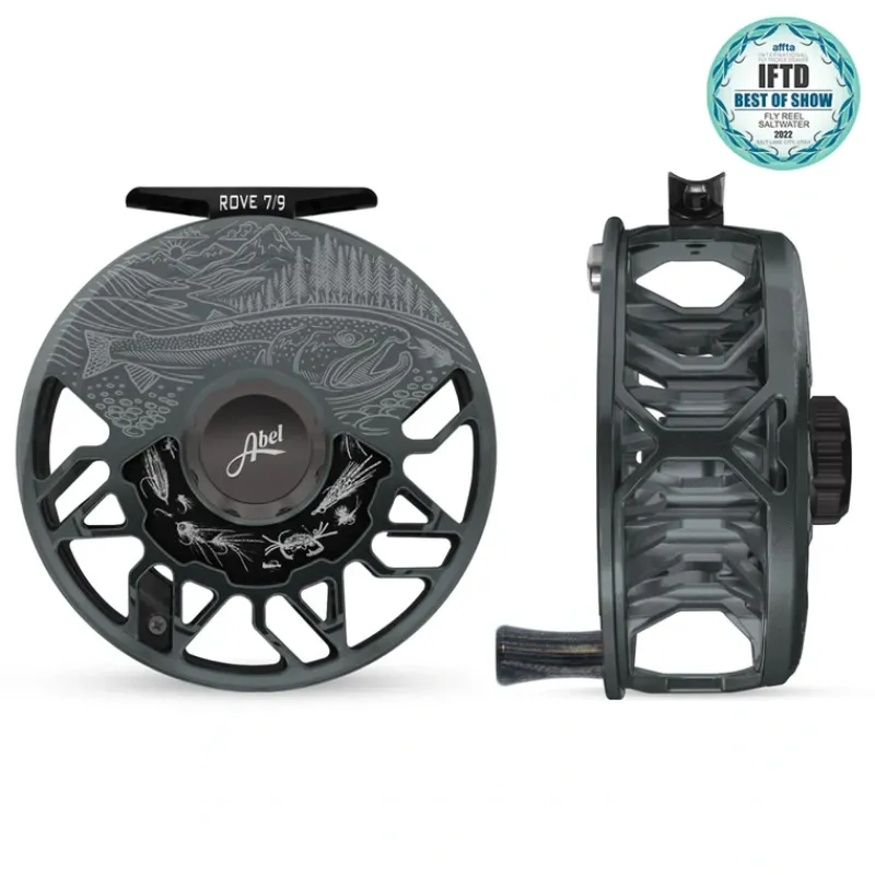 Fishing Line^ Abel ROVE Reel 7/9 Slate Gray, Gloss Black Drag Knob, Underwood Swing with Ebony Handle - Your Premium Fishing Gear Store Rods Lines Baits Accessories