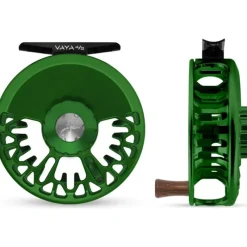 Fishing Line^ Abel Vaya Reel 4/5 Satin Grass Green/Satin Grass Green Drag Knob/Rosewood Handle - Your Premium Fishing Gear Store Rods Lines Baits Accessories