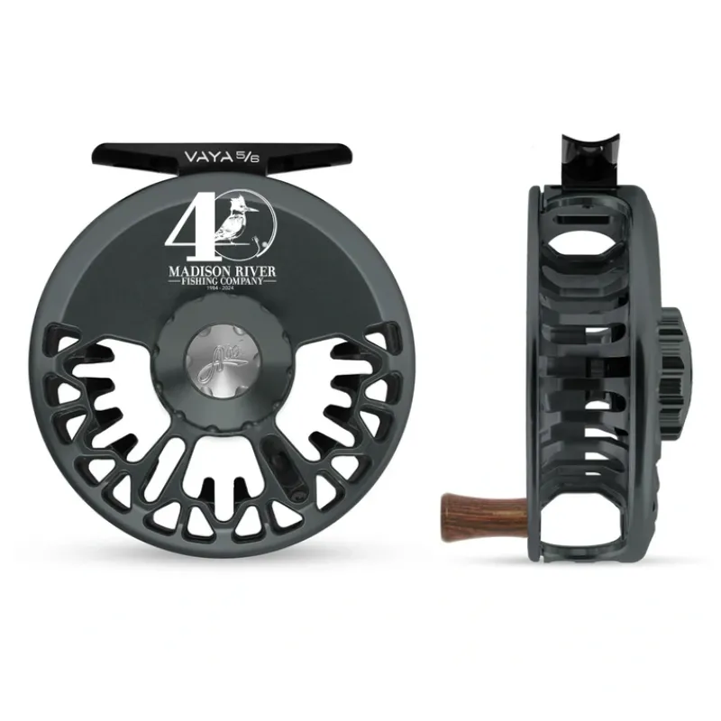 Fishing Line^ Abel Vaya Reel 5/6 40th Logo Slate Gray with Ebony Handle - Your Premium Fishing Gear Store Rods Lines Baits Accessories