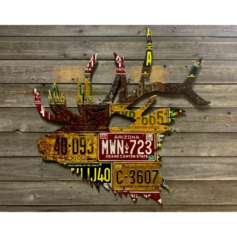 Shop All^ Arizona and New Mexico Antique Elk License Plate Art - Your Premium Fishing Gear Store Rods Lines Baits Accessories