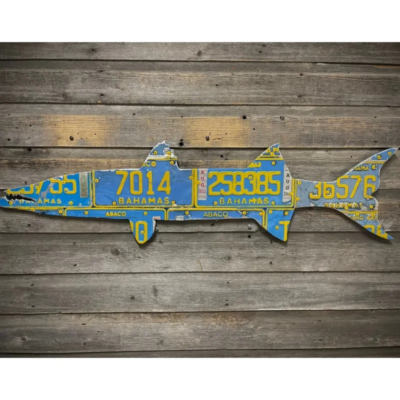 Shop All^ Bahamas Barracuda License Plate Art - Your Premium Fishing Gear Store Rods Lines Baits Accessories