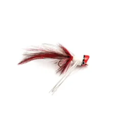 Fly Fishing^ Bass Popper Red & White - Your Premium Fishing Gear Store Rods Lines Baits Accessories