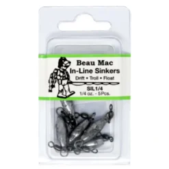Fishing Line^ Beau-Mac Sinker In-Line W/Crane Swivels 1/4oz - Your Premium Fishing Gear Store Rods Lines Baits Accessories