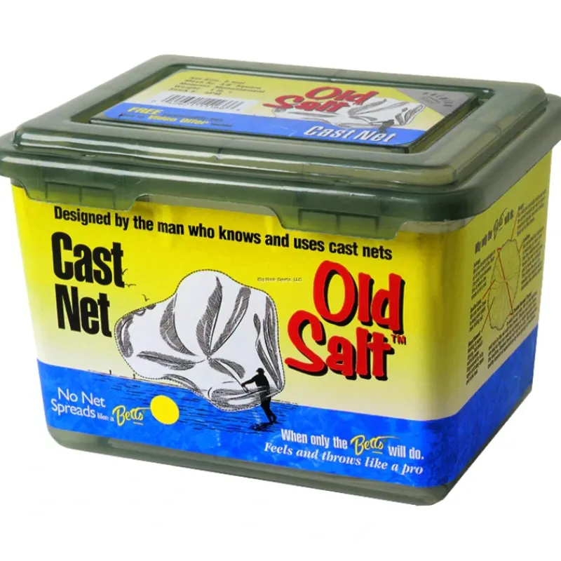 Shop All^ Betts Old Salt Mono Cast Net 8' 3/8" Mesh 1Lb Lead per Ft, Boxed - Your Premium Fishing Gear Store Rods Lines Baits Accessories
