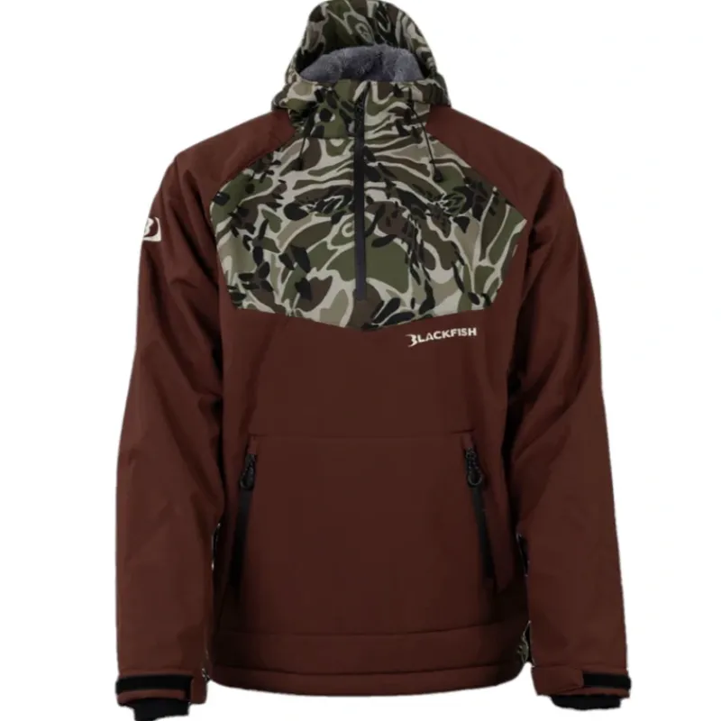 Shop All^ Blackfish Gale Softshell Pullover - Brown/Prym1 OS Woods - M - Your Premium Fishing Gear Store Rods Lines Baits Accessories