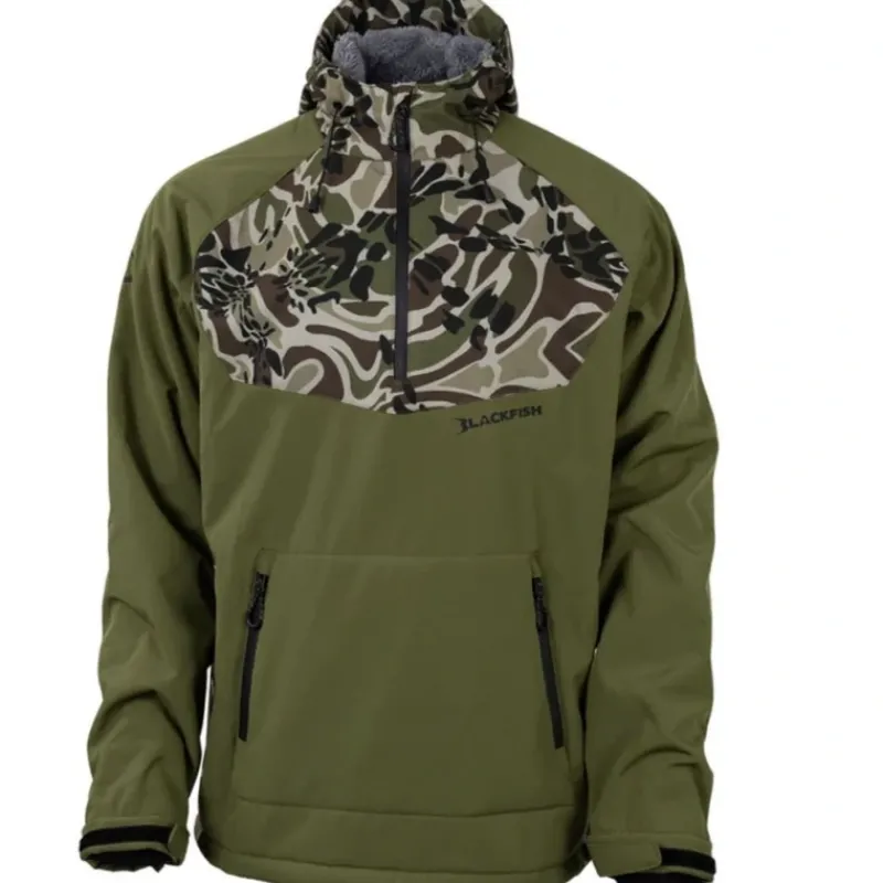 Shop All^ Blackfish Gale Softshell Pullover - Green/Prym1 OS Woods - M - Your Premium Fishing Gear Store Rods Lines Baits Accessories