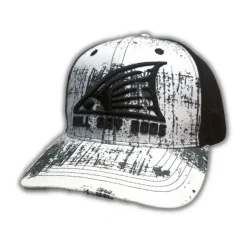 Fishing Line^ Bull Bay Rods Ripped Series BBR Soft Mesh Trucker Hat Gray & White Redtail Logo - Your Premium Fishing Gear Store Rods Lines Baits Accessories