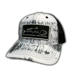 Fishing Line^ Bull Bay Rods Ripped Series BBR Logo Soft Mesh Trucker Hat Gray & White - Your Premium Fishing Gear Store Rods Lines Baits Accessories