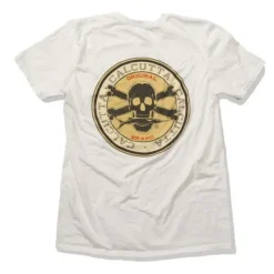 Shop All^ Calcutta White T-Shirt Patch Logo Short Sleeve Medium - Your Premium Fishing Gear Store Rods Lines Baits Accessories