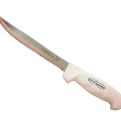 Bait^ Dexter SofGrip, 8", Tiger Edge Slicer, White Handle, Clam - Your Premium Fishing Gear Store Rods Lines Baits Accessories