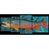 Shop All^ DeYoung 4 Panel Brown Teal Canvas Print - Your Premium Fishing Gear Store Rods Lines Baits Accessories