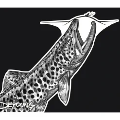 Fly Fishing^ DeYoung Rising Brown Black & White Sticker - Your Premium Fishing Gear Store Rods Lines Baits Accessories