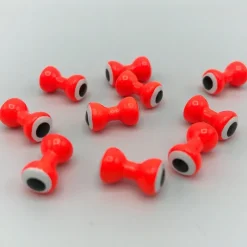 Fishing Line^ Double Pupil Lead Eyes - Fl. Orange/White - Your Premium Fishing Gear Store Rods Lines Baits Accessories