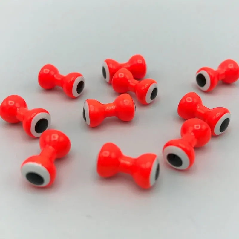 Fishing Line^ Double Pupil Lead Eyes - Fl. Orange/White - Your Premium Fishing Gear Store Rods Lines Baits Accessories