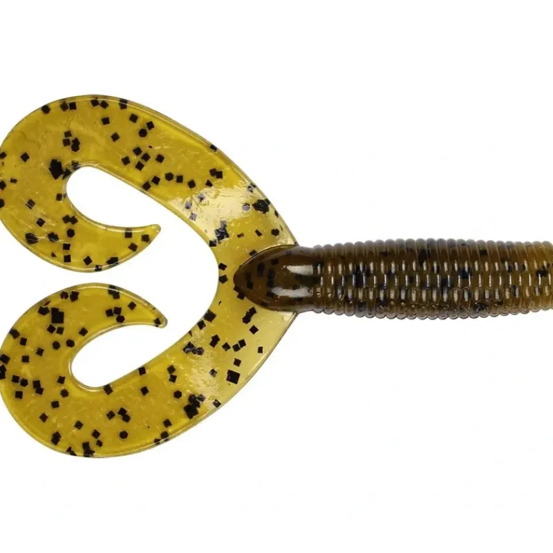 Bait^ Dry Creek Twin Tail Money Grubber 5" 20pk Green Pumpkin Pepper - Your Premium Fishing Gear Store Rods Lines Baits Accessories