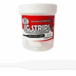 Shop All^ Fat Cow Jig Strips Skinny Tail 5 1/4" X 5/8" Scented 8ct Ghost White - Your Premium Fishing Gear Store Rods Lines Baits Accessories