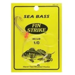 Bait^ Fin Strike Sea Bass Rigs w/Red Beads Hi-Lo Gld #2/0 2Pk - Your Premium Fishing Gear Store Rods Lines Baits Accessories