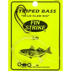 Bait^ Fin Strike Striped Bass Rigs Baitholder Brnz, Sz 5/0, 2Pk, Hi-Lo Clam Rig - Your Premium Fishing Gear Store Rods Lines Baits Accessories