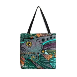 Fly Fishing^ FisheWear Groovy Grayling Fabric Tote - Your Premium Fishing Gear Store Rods Lines Baits Accessories