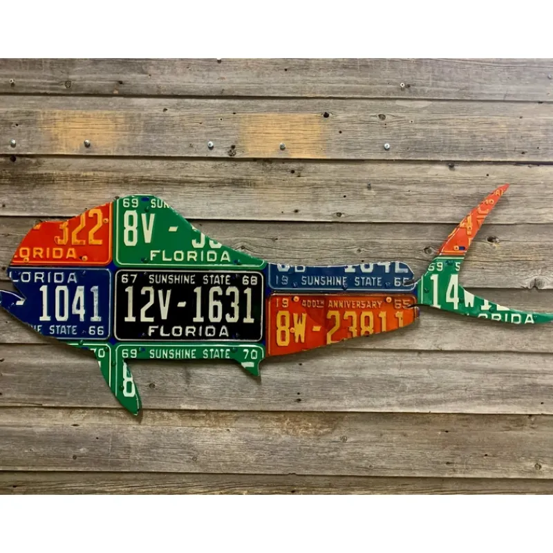 Shop All^ Florida Antique Mahi-Mahi License Plate Art - Your Premium Fishing Gear Store Rods Lines Baits Accessories