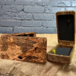 Fly Fishing^ Fly Box Maple Burl Clam Shell - Your Premium Fishing Gear Store Rods Lines Baits Accessories