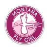 Fly Fishing^ Fly Girl Round Sticker - Your Premium Fishing Gear Store Rods Lines Baits Accessories