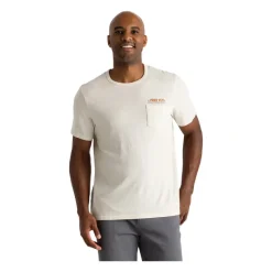 Fly Fishing^ Free Fly Lazy Tides Pocket Tee Heather Birch - Your Premium Fishing Gear Store Rods Lines Baits Accessories