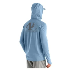 Fly Fishing^ Free Fly 40th Logo Elevate Hoody Blue Fog - Your Premium Fishing Gear Store Rods Lines Baits Accessories
