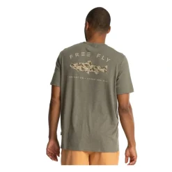 Fly Fishing^ Free Fly Trout Camo Pocket Tee Heather Fatigue - Your Premium Fishing Gear Store Rods Lines Baits Accessories