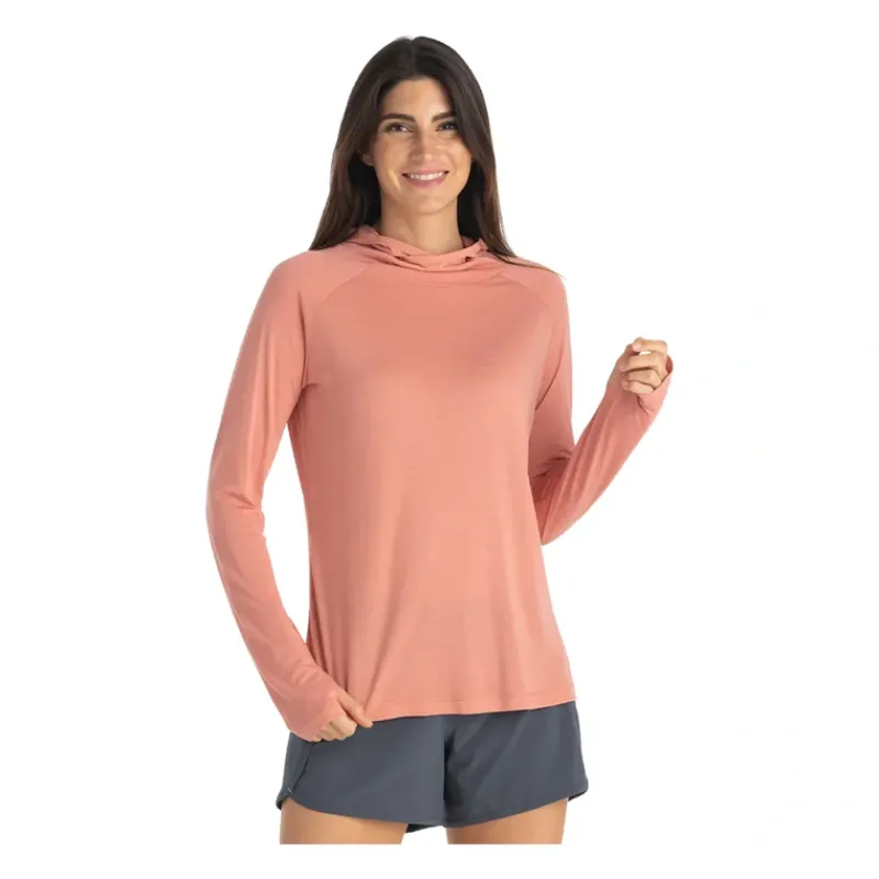 Fly Fishing^ Free Fly Womens Bamboo Lightweight Hoody II Bright Clay - Your Premium Fishing Gear Store Rods Lines Baits Accessories