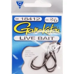 Bait^ Gamakatsu Live Bait Hook, Needle Point, Ringed Eye NS Black - Your Premium Fishing Gear Store Rods Lines Baits Accessories