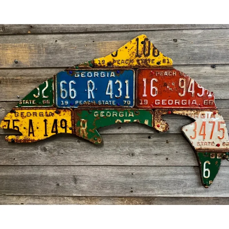 Shop All^ Georgia Antique Trout License Plate Art - Your Premium Fishing Gear Store Rods Lines Baits Accessories
