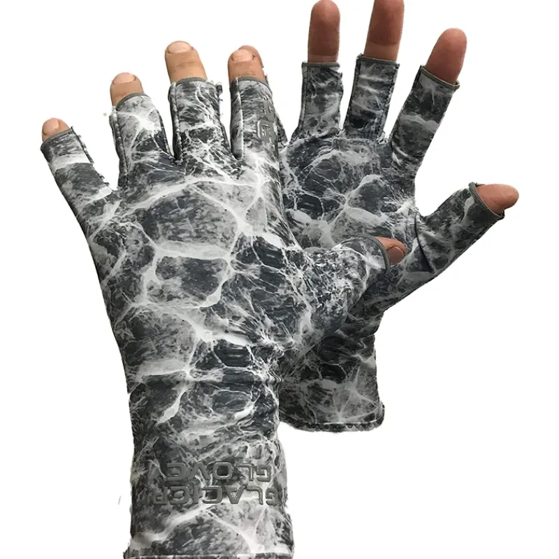 Shop All^ Glacier Abaco Bay Sun Glove, L/XL, Gray Camo - Your Premium Fishing Gear Store Rods Lines Baits Accessories