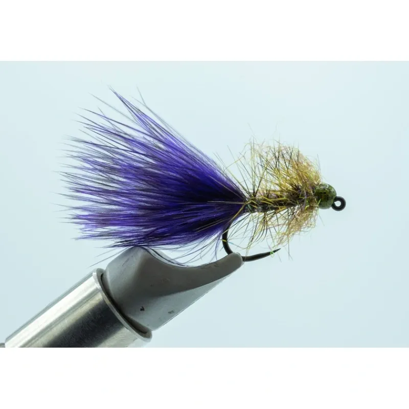 Fly Fishing^ Gold Jigger Purple/Olive #10 - Your Premium Fishing Gear Store Rods Lines Baits Accessories