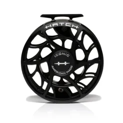 Fishing Line^ Hatch Iconic 11 Plus Fly Reel Black - Your Premium Fishing Gear Store Rods Lines Baits Accessories