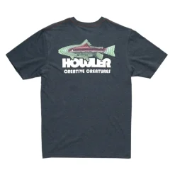 Shop All^ Howler Bros Blended Pocket T-Shirt Trucha : Charcoal Heather - Your Premium Fishing Gear Store Rods Lines Baits Accessories