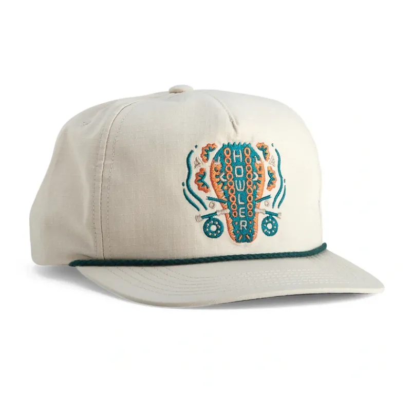 Shop All^ Howler Bros Unstructured Snapback Hats Gator Chomp : Stone - Your Premium Fishing Gear Store Rods Lines Baits Accessories