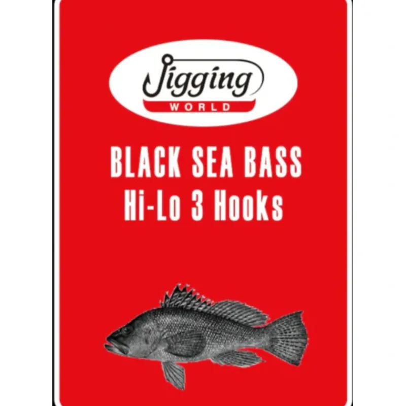 Bait^ Jigging World Black Sea Bass Gold 3-Hook Hi-Lo Rigs - Your Premium Fishing Gear Store Rods Lines Baits Accessories
