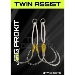 Shop All^ JYG Pro Fishing Twin Assist Hooks- 3/0 - Your Premium Fishing Gear Store Rods Lines Baits Accessories