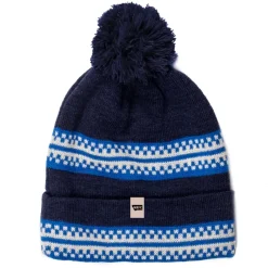 Logo Check Strip Cuff Beanie with Pom Navy/Mykonos/Vintage - Your Premium Fishing Gear Store Rods Lines Baits Accessories* Cheap