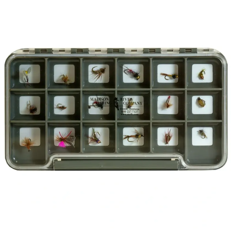 Logo Waterproof Clear Thin Fly Box 18 Magnetic Compartments - Your Premium Fishing Gear Store Rods Lines Baits Accessories* Flash Sale