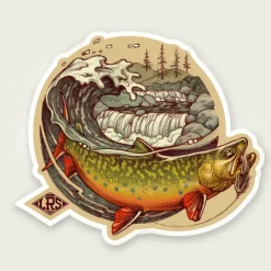 LRS Brook Trout Wave Decal - Your Premium Fishing Gear Store Rods Lines Baits Accessories* Best Sale