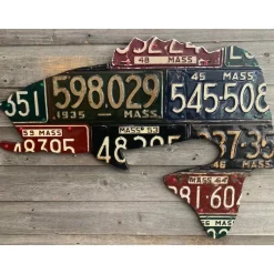 Massachusetts Largemouth Bass Antique License Plate Art - Your Premium Fishing Gear Store Rods Lines Baits Accessories* Best