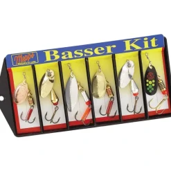 Mepps Basser Lure Kit, Assorted, Plain Treble Hook, Single Hook, 6 per Pack - Your Premium Fishing Gear Store Rods Lines Baits Accessories* Cheap