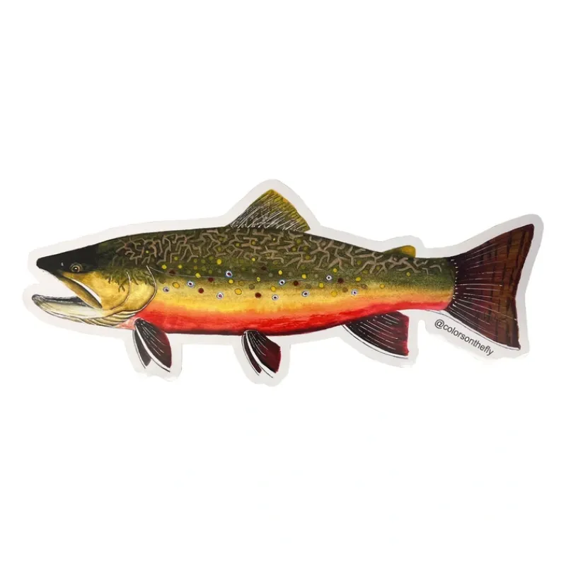 Mike Pepper "Colors on the Fly" 20" Brook Trout Sticker - Your Premium Fishing Gear Store Rods Lines Baits Accessories* Sale