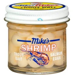 Mike's Shrimp Salmon Eggs White 1.1 oz Jar - Your Premium Fishing Gear Store Rods Lines Baits Accessories* Discount