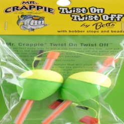Mr. Crappie YG Twist On Twist Off Unweighted Pear Float, 1 1/2" Yellow/Green - Your Premium Fishing Gear Store Rods Lines Baits Accessories* Cheap